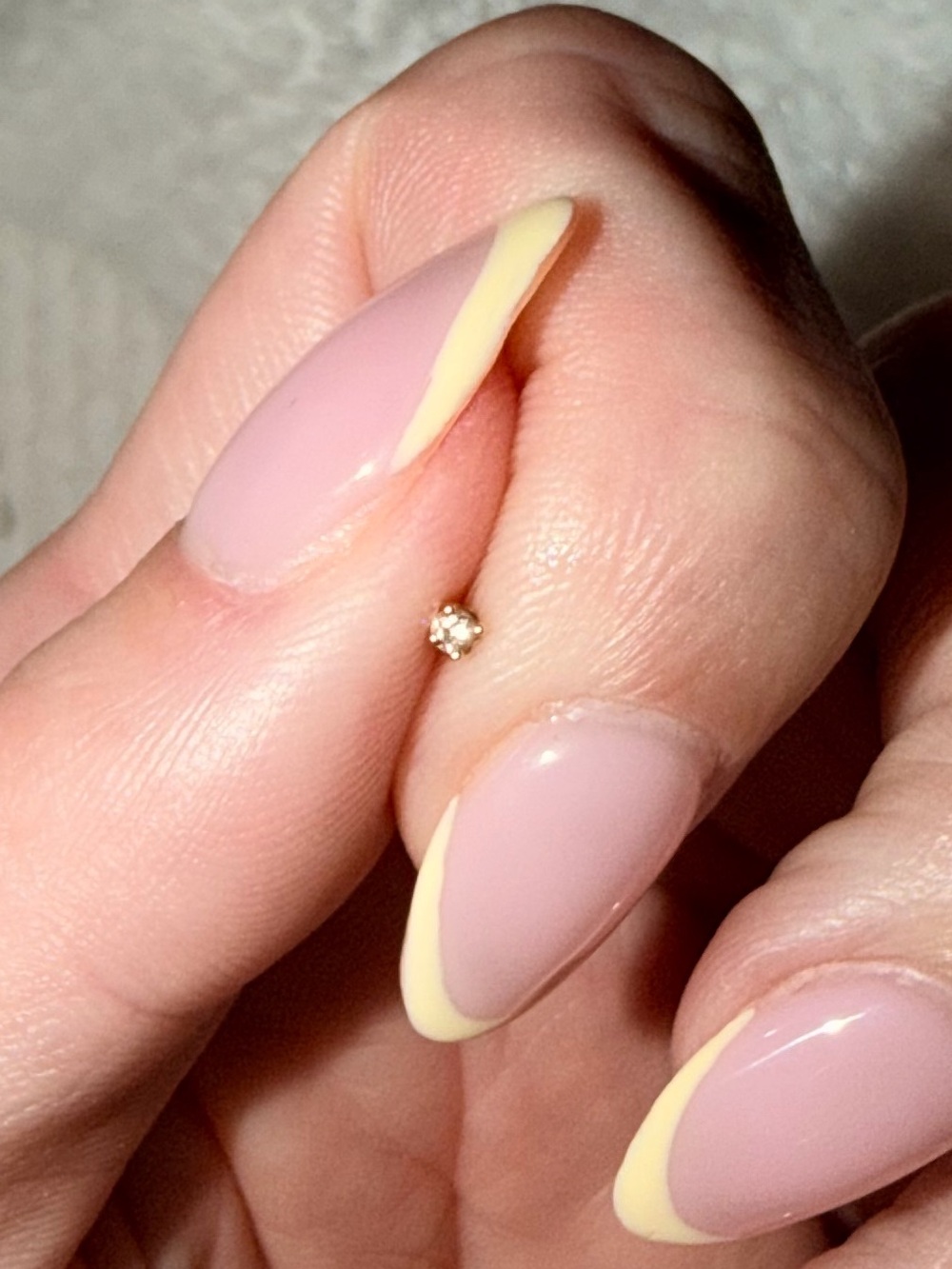 Solid 14k Yellow Gold Natural Diamond Cartilage Stud